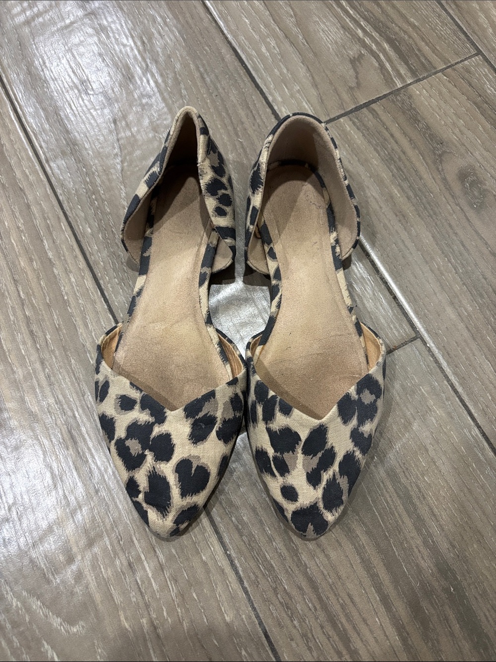 Old Navy Leopard Print D'Orsay Flats - Beige and Black